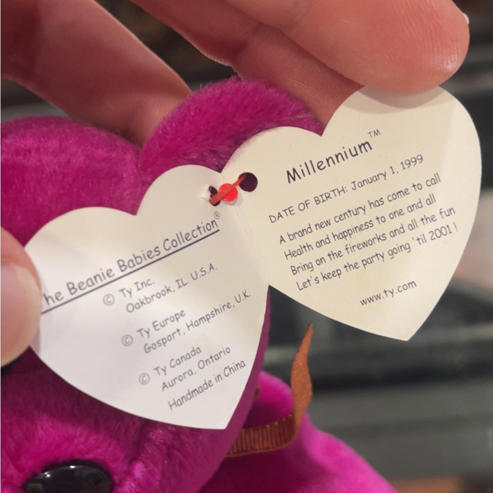 ‘99- Ty - Millennium Bear Beanie & Teenie Beanie Baby. - Picture 5 of 8